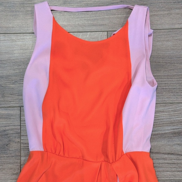 BCBGMAXARIA Scarleta Color-Block Orange and Pink Gown Dress Size 0 - Picture 7 of 12